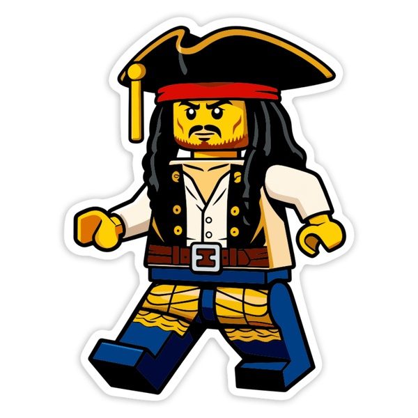 Autocollants: Lego Jack Sparrow Pirate Rétro