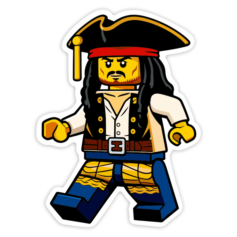 Autocollants: Lego Jack Sparrow Pirate Rétro