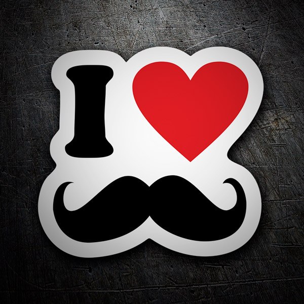 Autocollants: J aime Moustache