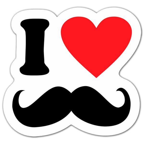 Autocollants: J aime Moustache
