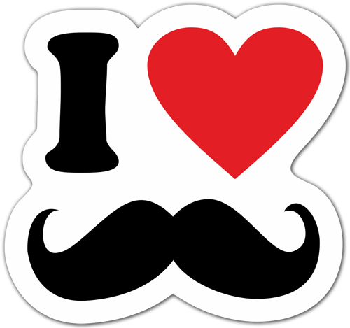 Autocollants: J aime Moustache