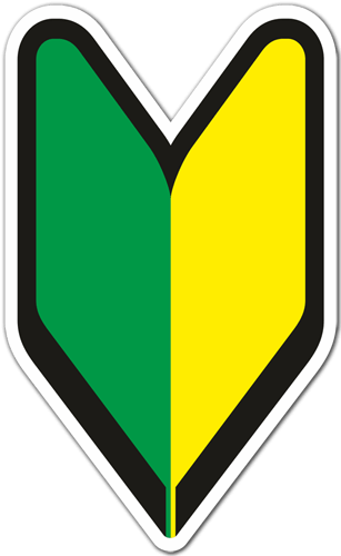 Autocollants: Shoshinsha Badge en Forme de V avec Couleurs Verte