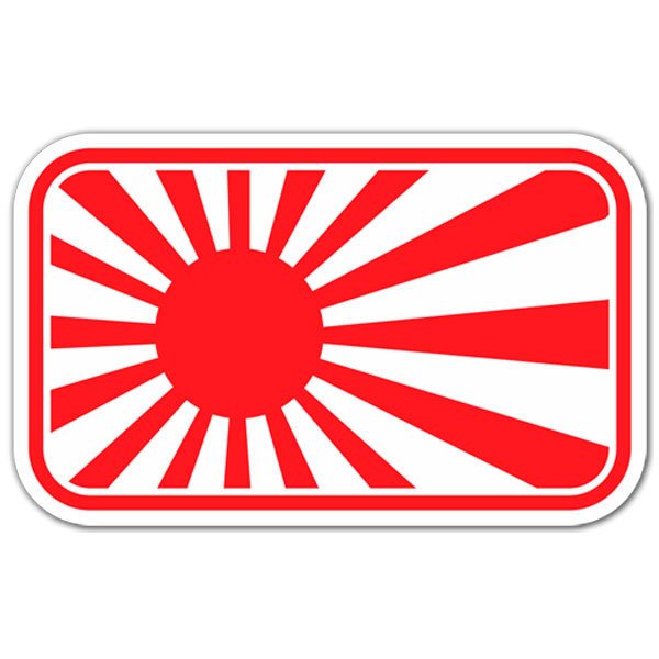 Autocollant Drapeau Japon sticker japan logo2 8 cm 