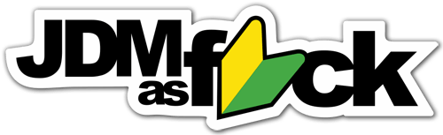 Autocollants: JDM as Fuck avec Fl&egrave;che Verte et Jaune