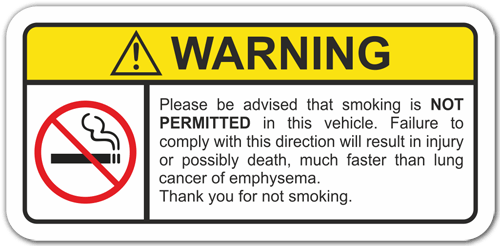 Autocollants: Autocollant non fumeur dans cette voiture