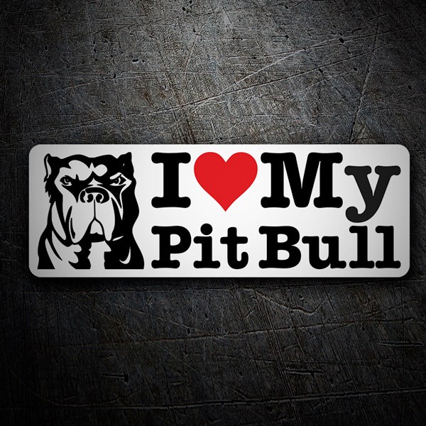 Autocollants: I love my Pit Bull (Jaime mon Pit-Bull)