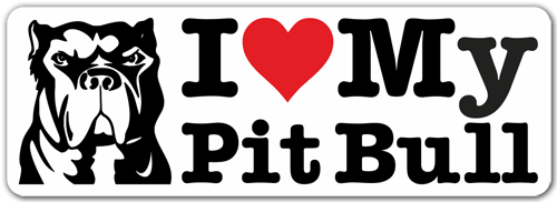 Autocollants: ? My Pit Bull avec Illustrations de Pattes