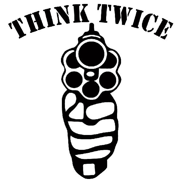 Autocollants: Think Twice gun