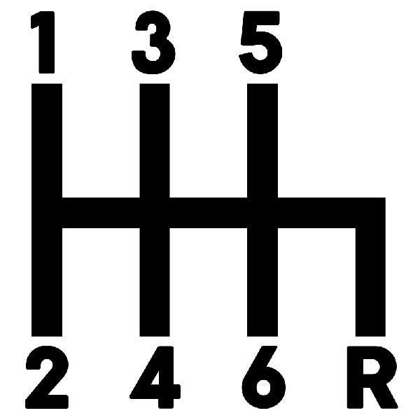 Autocollants: Palanca de Cambios avec Motif de 6 Vitesses