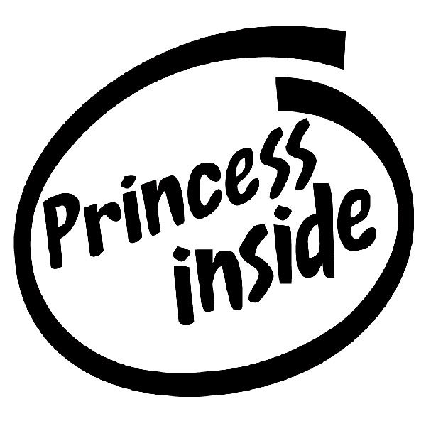 Autocollants: Princess Inside avec Design Typographique Vari&eacute;