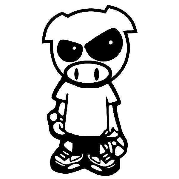 Autocollants: Garçon Cochon Subaru