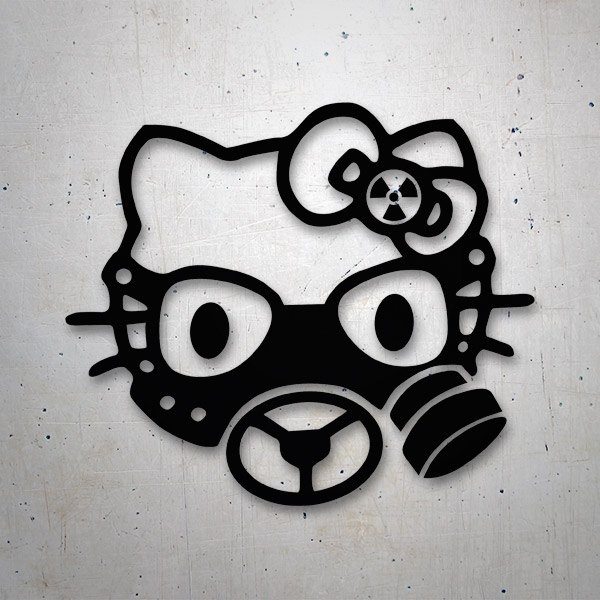 Autocollants: Hello Kitty masque à gaz