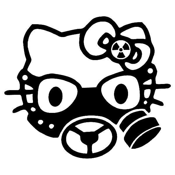 Autocollants: Hello Kitty masque à gaz
