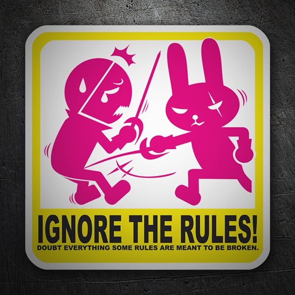 Autocollants: Ignore the Rules avec Humano et Lapin
