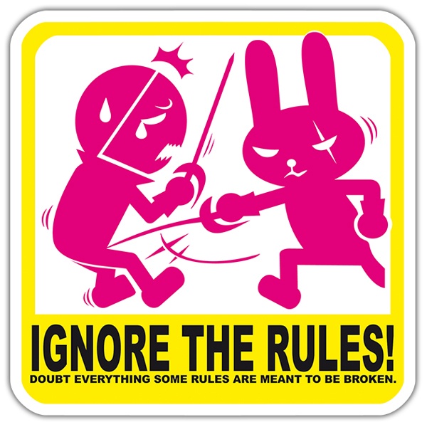 Autocollants: Ignore the Rules avec Humano et Lapin