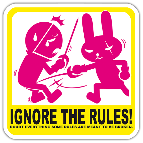 Autocollants: Ignore the Rules avec Humano et Lapin