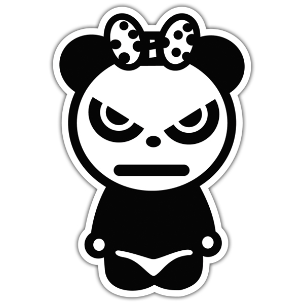 Autocollants: Panda avec un arc en colère