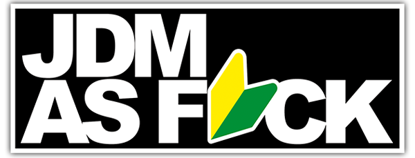 Autocollants: JDM AS F*CK avec Fl&egrave;che Color&eacute;e