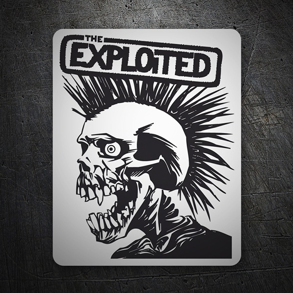 Autocollants: Illustration de squelette punk avec The Exploited