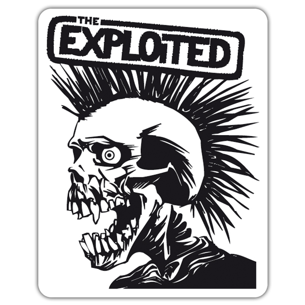 Autocollants: Illustration de squelette punk avec The Exploited