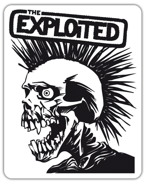 Autocollants: Illustration de squelette punk avec The Exploited