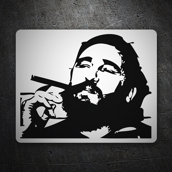 Autocollants: Fidel Castro fumant
