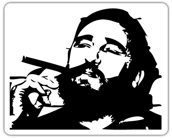 Autocollants: Fidel Castro fumant