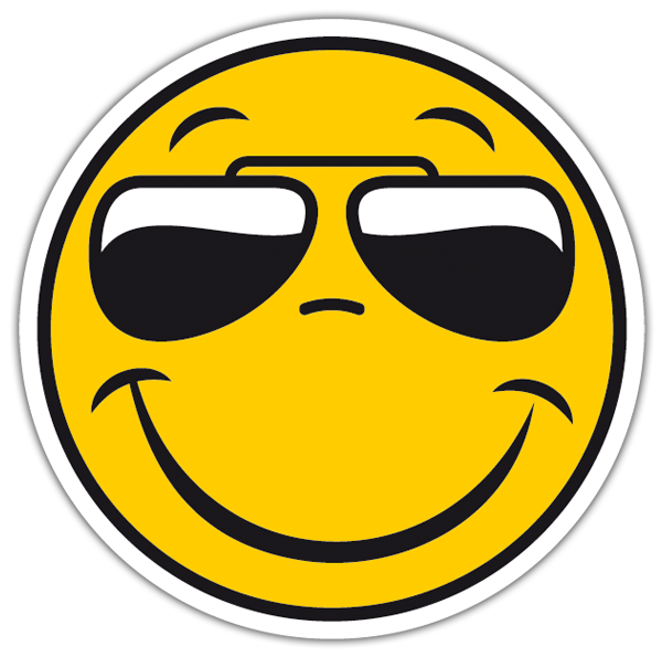 Autocollants: Smiley avec lunettes de soleil