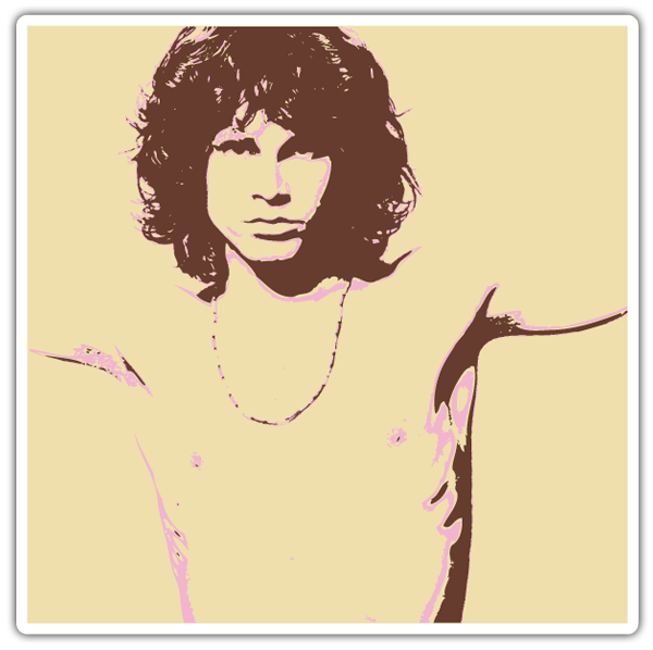 Autocollants: Jim Morrison Retrato Retro