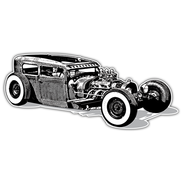 Autocollants: Hot Rod Car