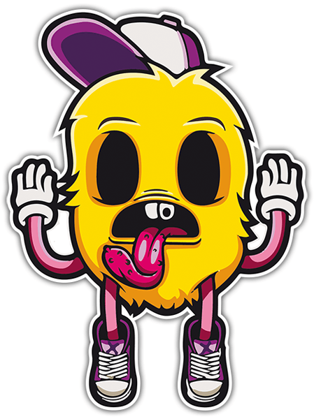 Autocollants: Monstre jaune style street art