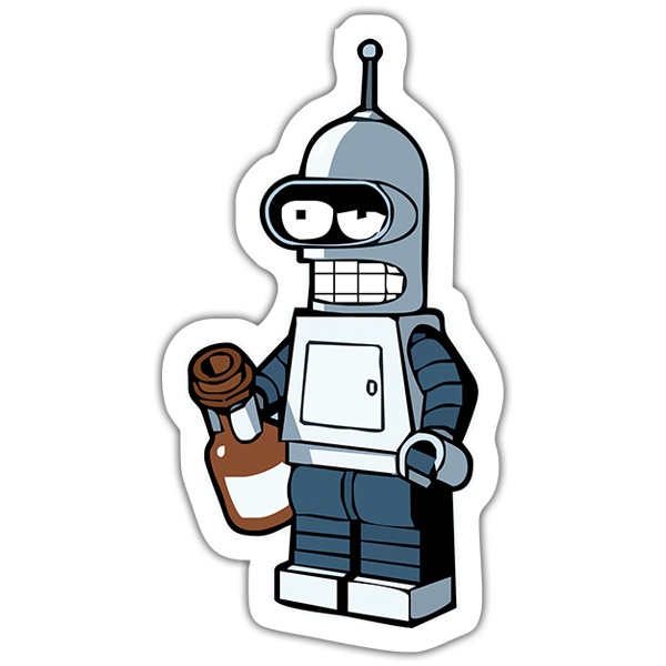 Autocollants: Bender Lego ivre