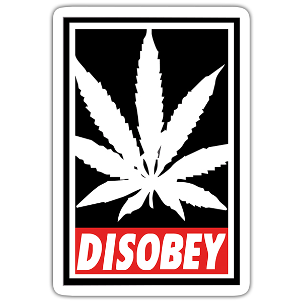 Autocollants: Disobey marijuana