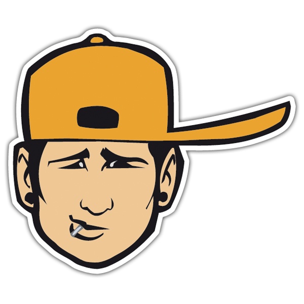 Autocollants: Tom Delonge avec Casquette Jaune