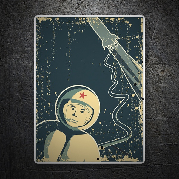 Autocollants: Yuri Gagarin, astronaute rétro
