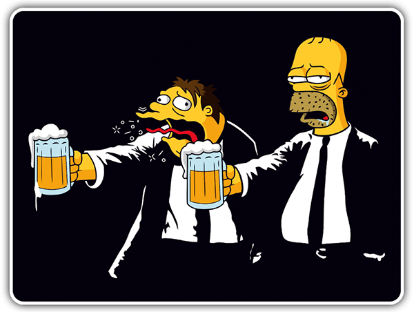Autocollants: Les Simpson facon Pulp Fiction