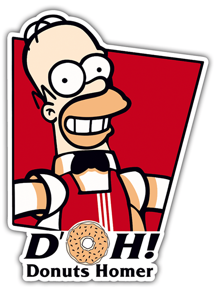 Autocollants: Homer Simpson - Parodie KFC 'D'OH! Donuts'