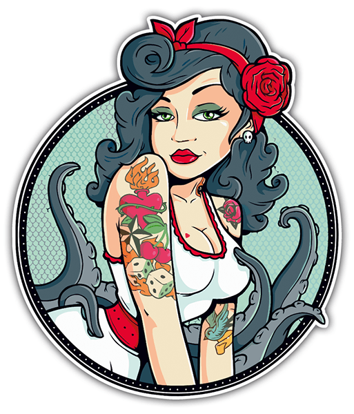 Autocollants: Pin-up tatou&eacute;e