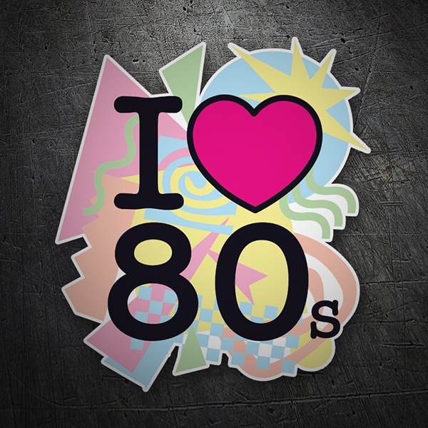 Autocollants: I Love 80s retro