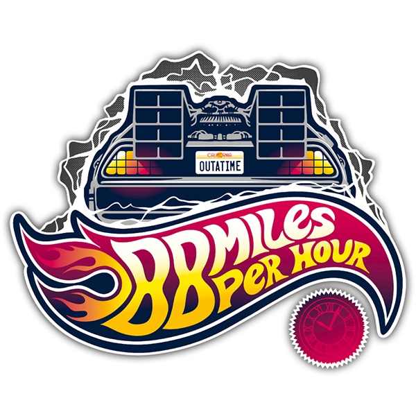 Autocollants: Num&eacute;ro 88 Retro DeLorean