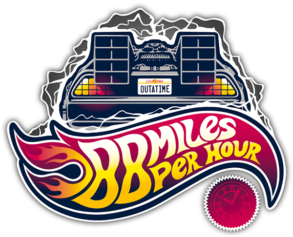 Autocollants: Num&eacute;ro 88 Retro DeLorean