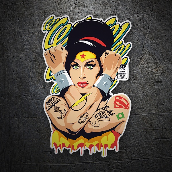 Autocollants: Amy Winehouse Wonderwoman