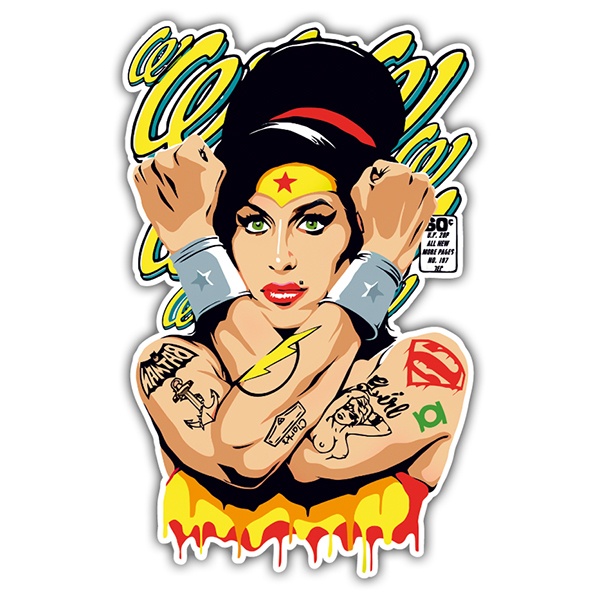 Autocollants: Amy Winehouse Wonderwoman