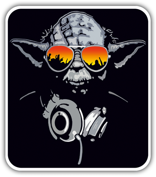 Autocollants: Yoda DJ 0
