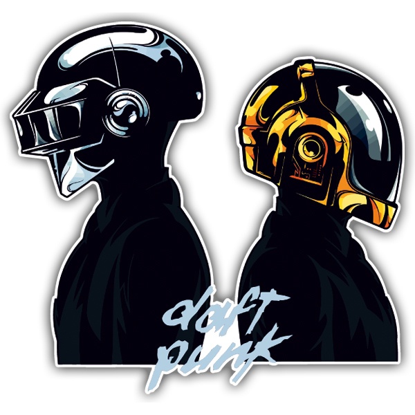 Autocollants: Daft Punk avec Figures Stylis&eacute;es