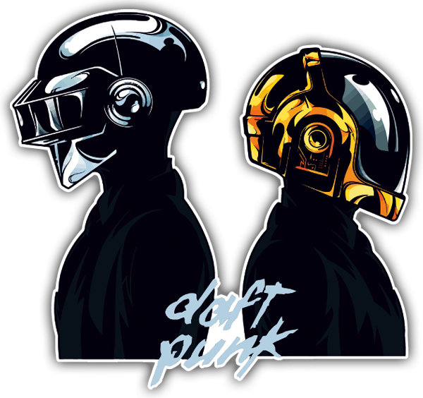 Autocollants: Daft Punk avec Figures Stylis&eacute;es