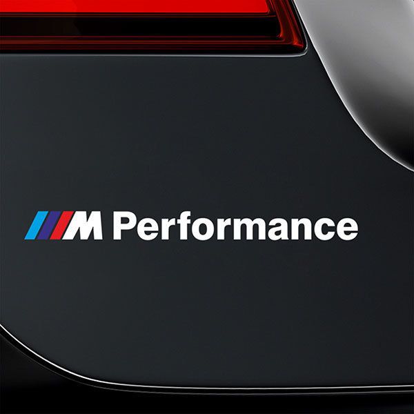 BMW Blanc Performance avec Rayures Bleues et Rouge 1/1