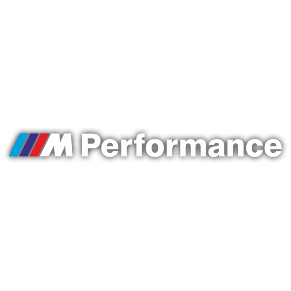 Autocollants: BMW Blanc Performance avec Rayures Bleues et Rouge