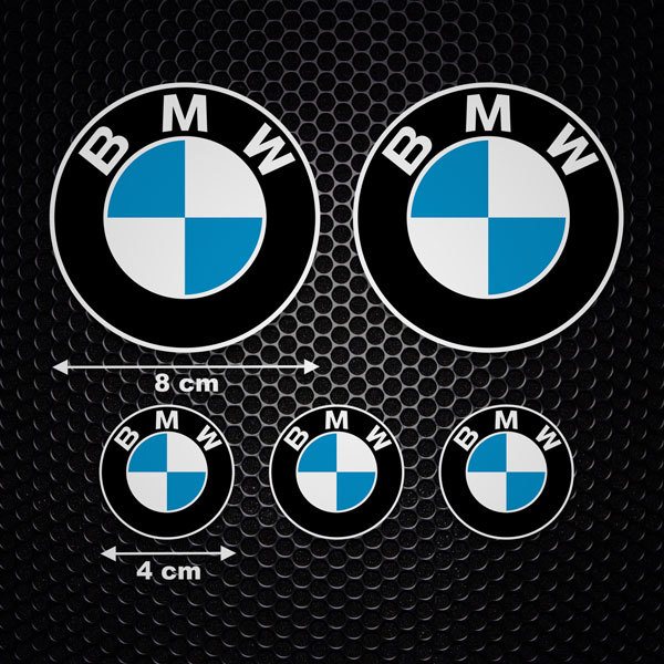 Autocollants: Set 5X Logotype BMW en C&iacute;rcle Concentrique