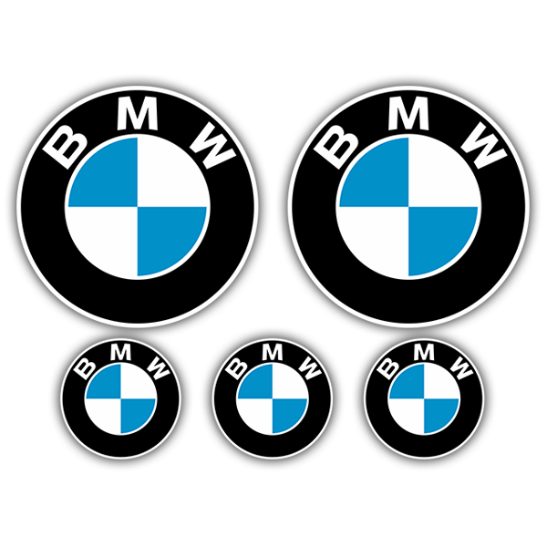 Autocollants: Set 5X Logotype BMW en C&iacute;rcle Concentrique